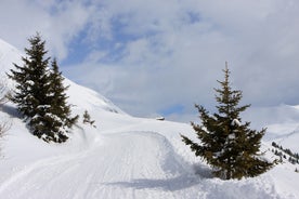 Photo of  Passer River, Alps mountains in winter time in Merano.