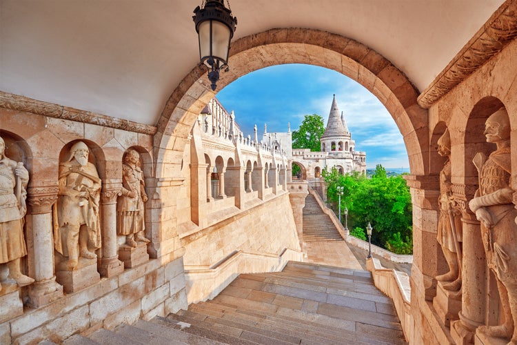 View on the Old Fisherman Bastion in Budapest.