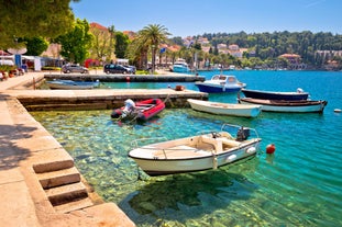 The aerial view of Dubrovnik, a city in southern Croatia fronting the Adriatic Sea, Europe.