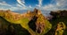 Dunluce Castle is a medieval castle in Bushmills Northern Ireland - big panorama.