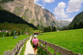 photo of panoramic view of Val Gardena in Italy.