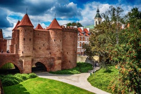 Photo of aerial scenic summer view of Chęciny Castle and the city (Kielce County, Świętokrzyskie Voivodeship) in Poland.