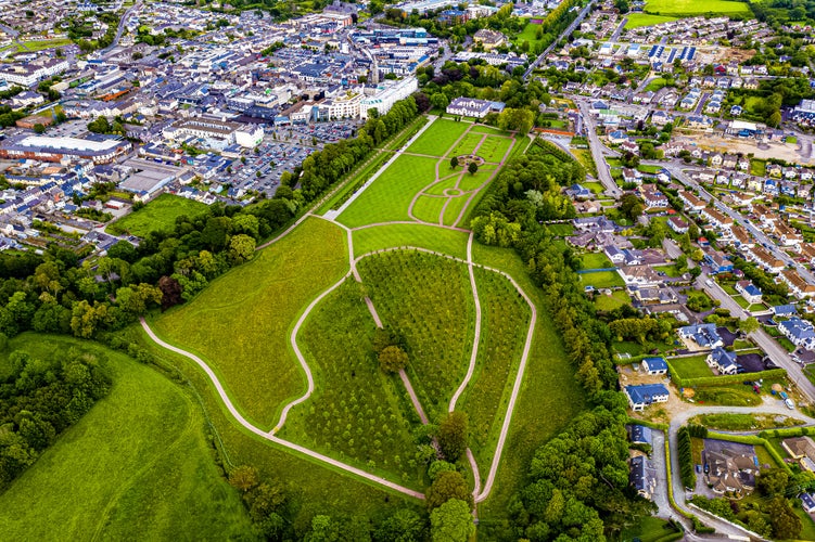 The Town Killarney in Ireland from above