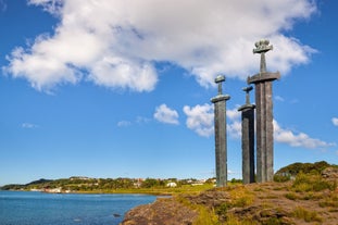 Photo of aerial view of the city of Larvik in Norway.