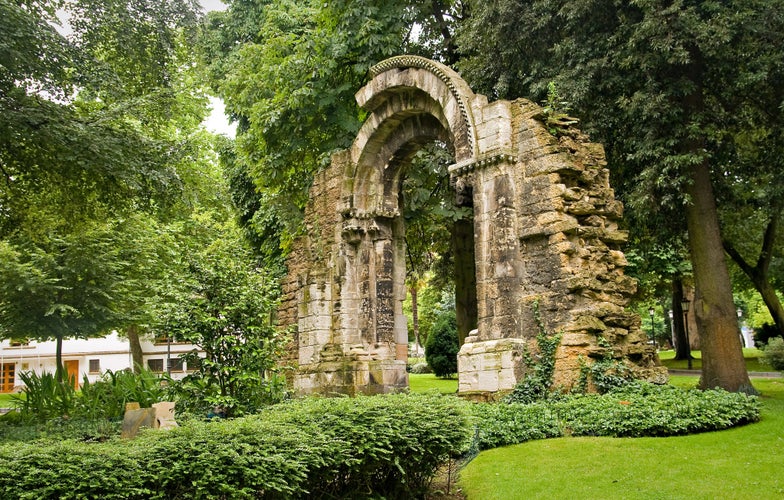 Ancient romanian arc in the San Francisco park in Oviedo, Spain.