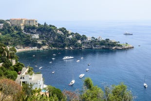 photo of an aerial panoramic view on marina in Beaulieu sur Mer, France.