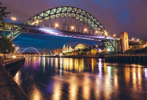 Photo of redeveloped Warehouses along the River in Leeds, UK.