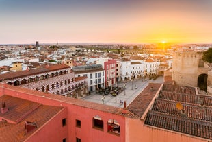 Photo of view from the top of the Space Metropol Parasol (Setas de Sevilla) one have the best view of the city of Seville, Spain.