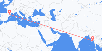 Flyreiser fra Myanmar (Burma) til Andorra