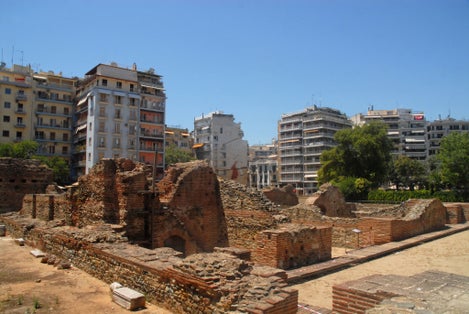 photo of Ruins of the roman Imperal Palace of Galerius on Navarinous quare in Thessaloniki, Greece,Thessaloniki Greece.