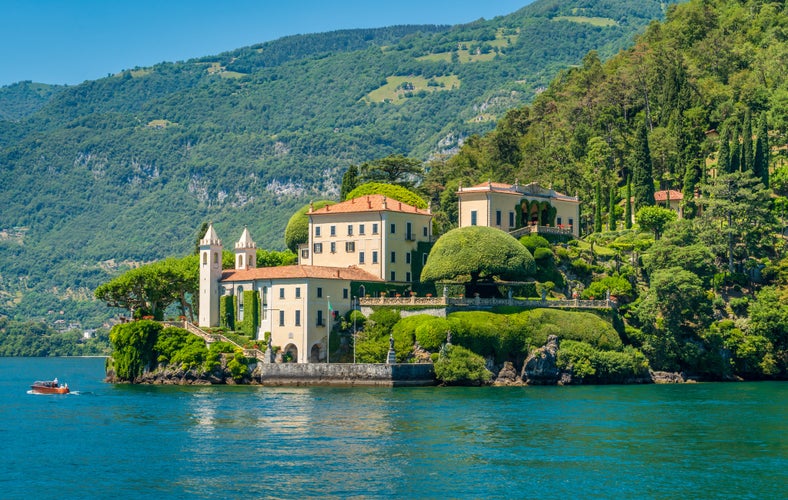 One of the most beautiful lakes of Europe . Lago di Como - Villa del Balbinello. Italy, Lombardia