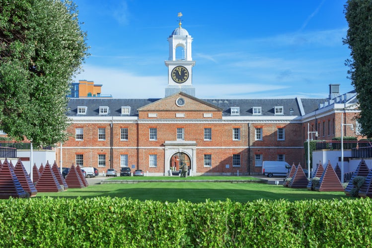 Gunwharf Quays in Portsmouth is a former military facility now converted into luxury apartments and restaurants on Portsmouth's waterfront.