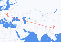 청두에서 출발해 부다페스트로 향하는 항공편