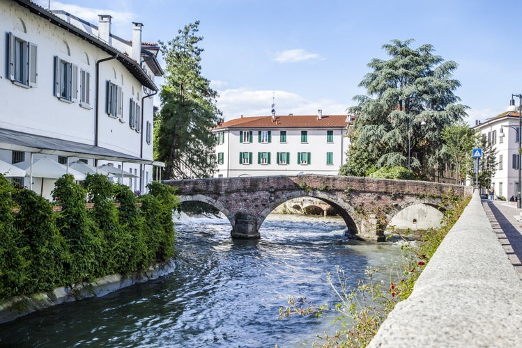 Photo of Lambro river in the city of Monza, Italy.