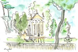 Visite privée de l'aquarelle à la Villa Borghese Rome avec Guido