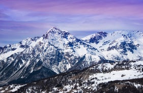 photo of panoramic view of Sestriere village from above, famous ski resort in the Italian western Alps, Piedmont, Italy.