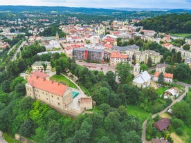 Photo of the beautiful old square in Rzeszow, Poland.