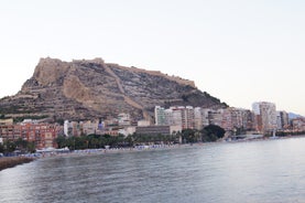 Photo of beautiful view of Santa Pola port and skyline in Alicante of Spain.