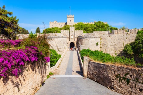 Photo of Rhodes Fortress or Palace of the Masters on Rhodes Island, Greece.