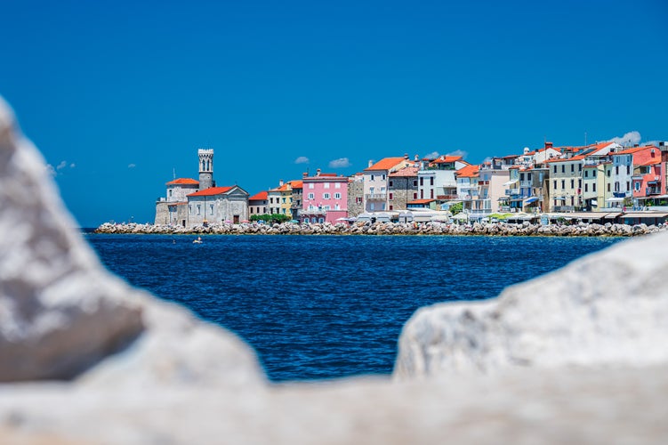 Photo of Cityscape of the old town of Piran an ancient village on the coast of Slovenia.