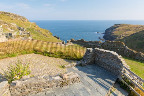 Photo of Tintagel Castle Cornwall believed to be the birthplace of King Arthur, UK.