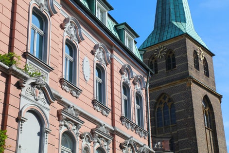 photo of view of Bottrop city, Germany. Old town renovated architecture.