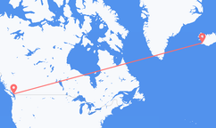 Flyreiser fra Vancouver, Canada til Reykjavík, Island