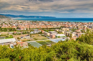 Photo of a coastal city of Imperia, Italian Rivera in the region of Liguria, Italy.