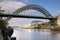 Photo of Classic view of the Iconic Tyne Bridge over the River Tyne between Newcastle and Gateshead, United Kingdom.