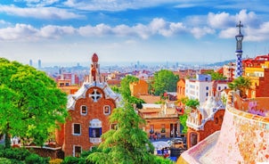 Photo of aerial view of beautiful landscape of Zaragoza, Spain.