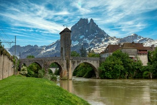 Photo of Toulouse and Garonne river aerial panoramic view, France.