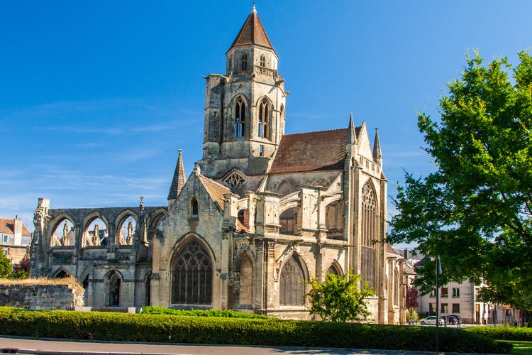 Photo of church Vieux St-Etienne in Caen in Normandie in France.