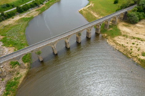 photo of view of Bridge over the Ebro marsh, Arija, Las Merindades, Burgos province, Spain