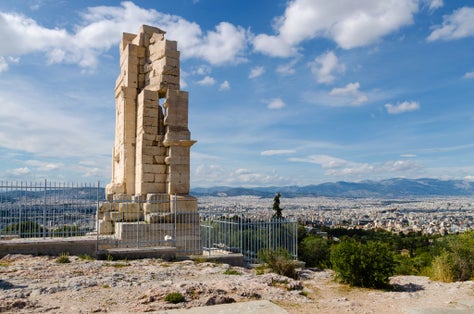 photo of view of Philopappos Monument in Athens, Greece..