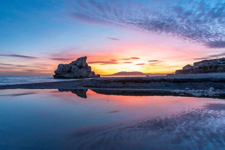 Photo of Spectacular sunset at Penon del Cuervo. Costa del Sol, Malaga, Spain.