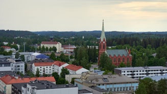 Photo of the town of Lappeenranta from the fortress Linnoitus.