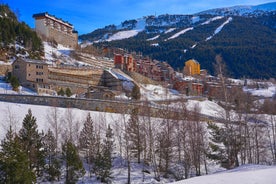 photo of Mountains in Androrra and ski cable car over the valley of Soldeu - Pas de la Casa.