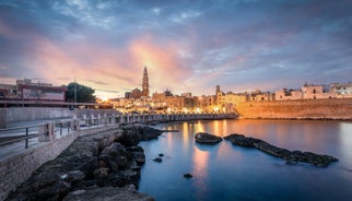 Photo of nice scenic city scape in Monopoli, province of Bari, Italy.