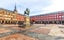 Photo of Plaza Mayor with statue of King Philips III in Madrid, Spain.