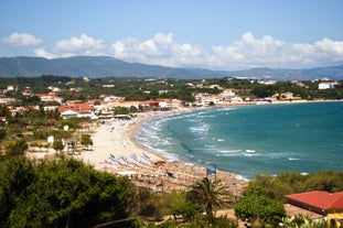 Photo of aerial view of Planos , also known as Tsilivi that is a village and a tourist resort on the island of Zakynthos, Greece.