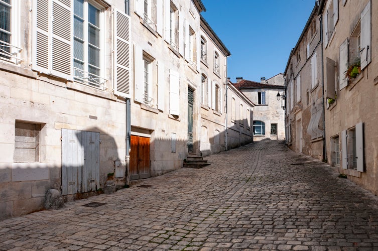 photo of view of Old street in the Cognac town, cognac, France.