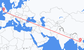 Flights from Laos to Wales