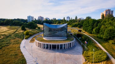 Photo of aerial view of beautiful architecture of the Bolkow castle and the city in Lower Silesia at summer, Poland