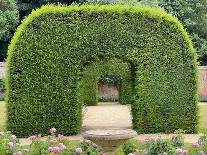 Photo of garden of Highclere Castle, England.