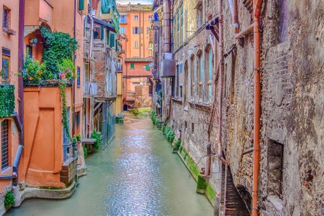 Photo of Channel river in Bologna Italy.
