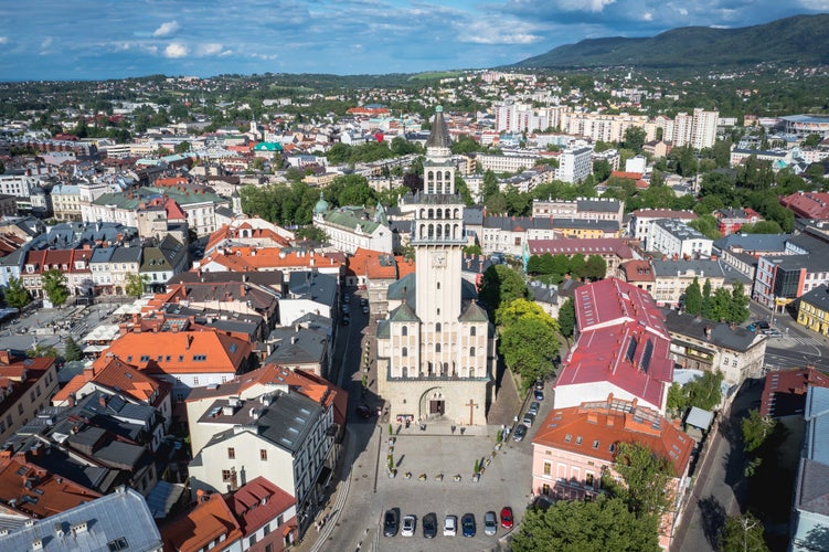 Saint Nicholas Cathedral in historic part of Bielsko-Biala, Silesia region of Poland