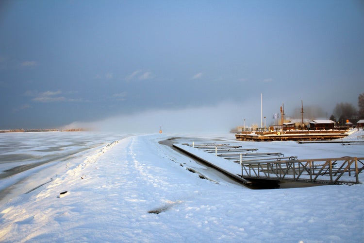  Photo of Frozen port of Kemi view, Bothnian Bay, Finland.