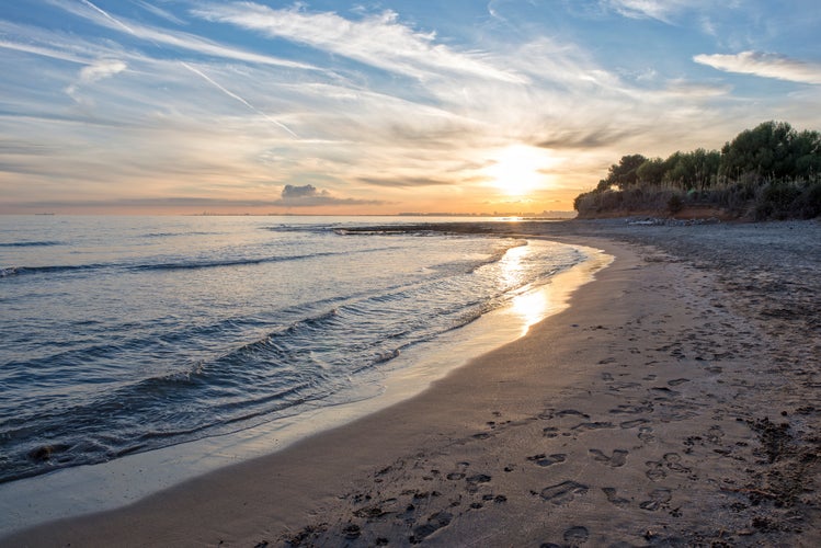 Photo of the coast of Oropesa del Mar near Benicàssim  at sunrise.