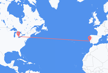 デトロイトからリスボン行きのフライト