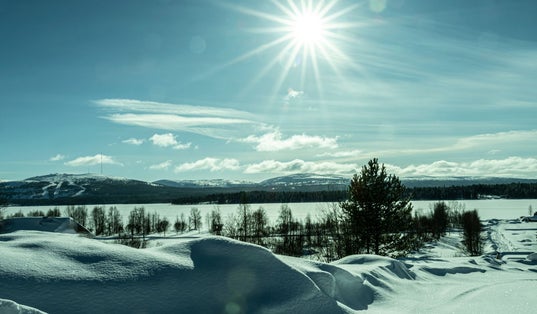 Photo of winter landscape of Pyhätunturi, Finland.